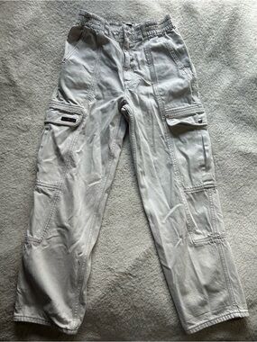 BDG Women's Light Gray Cargo Jumpsuit-Style Pants